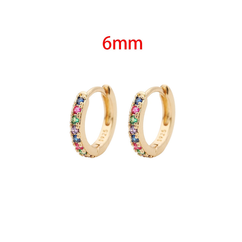 Stainless Steel 1 Pair Minimalist Huggie Hoop Earrings For Women Gold Color Tiny Round Circle 6/8/10mm Punk Unisex Rock Earring