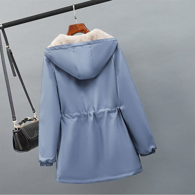 2022 New Women Jackets Zipper Pockets Casual Long Sleeves Coats Winter Hooded Jacket Windbreaker Female Basic Coat Plus Size 3XL