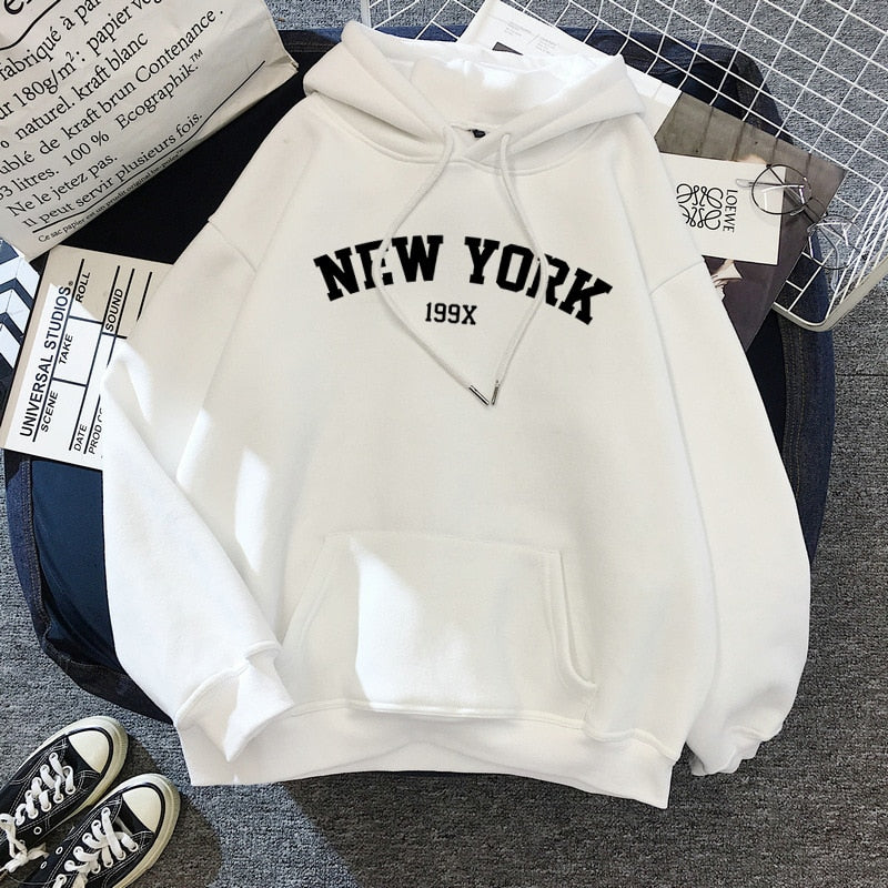 2022 Hoodie Men Streetwear NEW YORK Print Man Sweatshirts 2022 Thicken Warm Hoodies Lady Autumn Pullovers Unisex Y2k Clothes Top