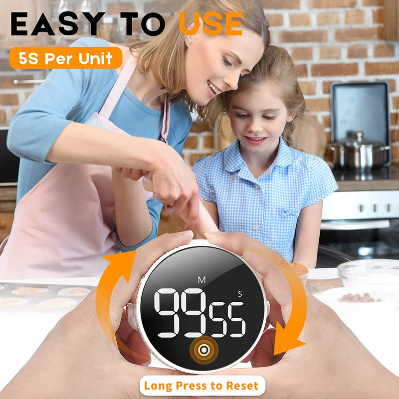 Magnetic Kitchen Timer LED Digital Timer Manual Countdown Timer Alarm Clock Cooking Shower Study Fitness Stopwatch Time Master