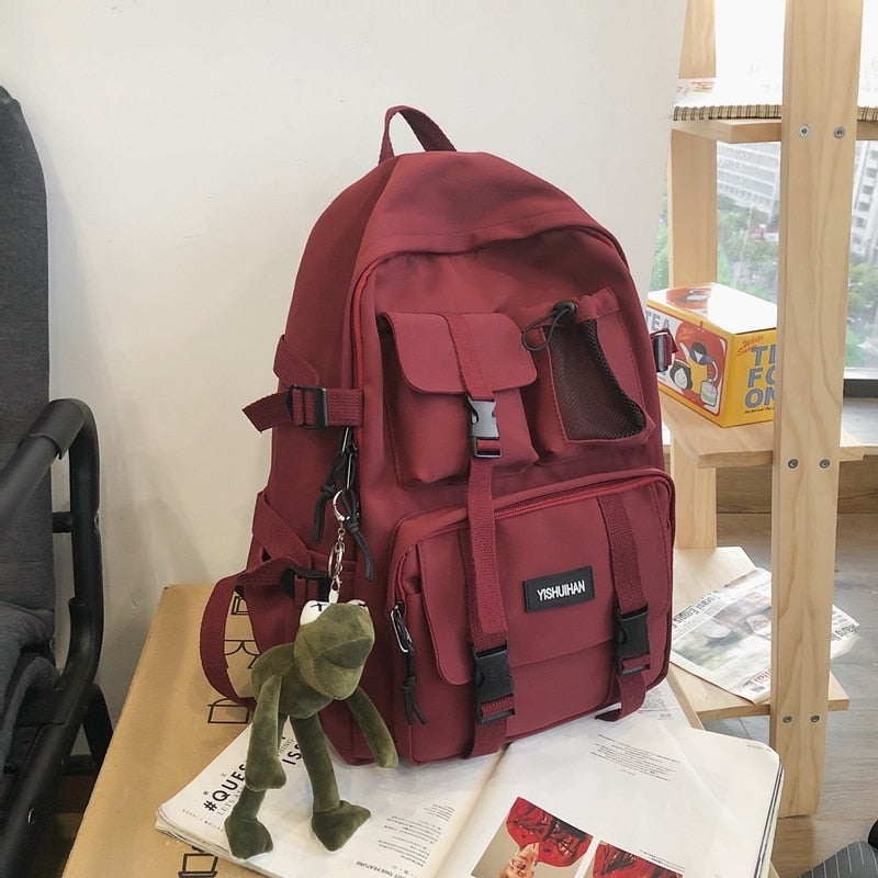 2021 Women School Backpack Black Nylon Bagpack  Female Anti Theft Rucksack Casual Lady Travel Backpacks Korean Back Pack Mochila