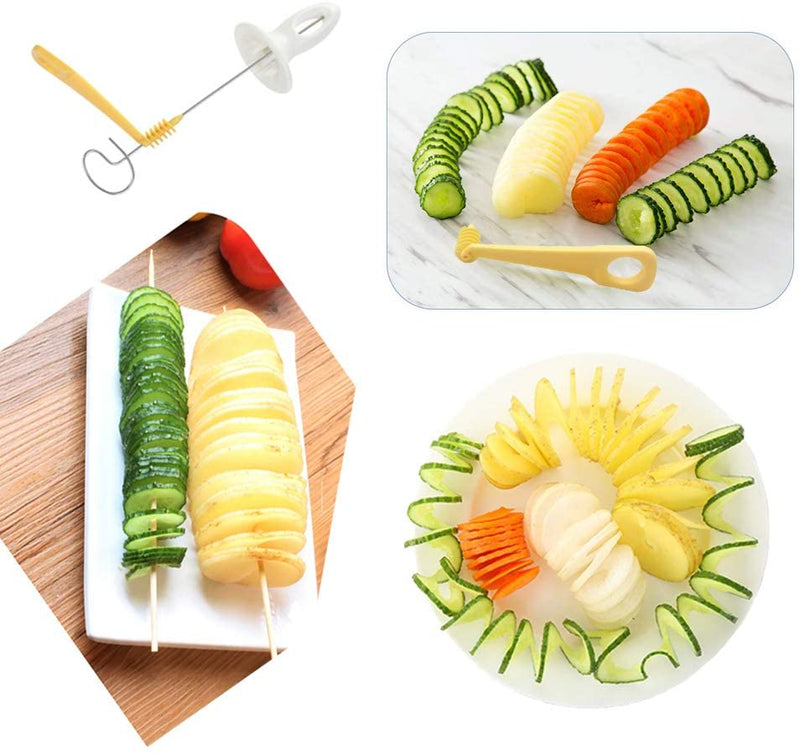 Protable Potato BBQ Skewers For Camping Chips Maker potato slicer Potato Spiral Cutter Barbecue Tools Kitchen Accessories