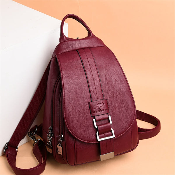 Hot Women Leather Backpacks Female Vintage Backpack For Teenage Girls School Chest Bag Travel Bagpack Ladies Sac A Dos Back Pack