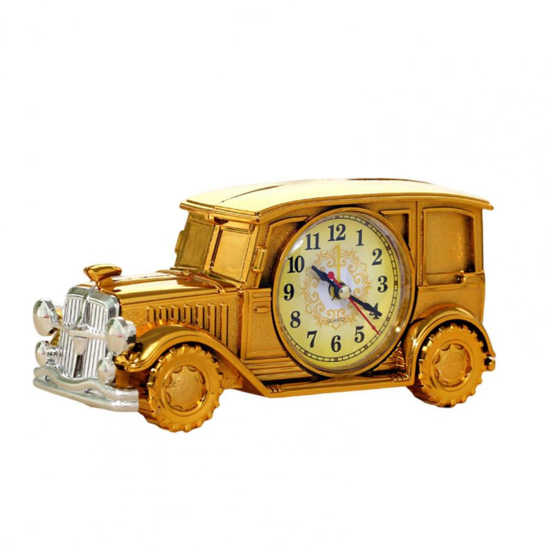 Time Display Simple Operation Classic Car Shape Antique Clock Desktop Ornament for Bedroom