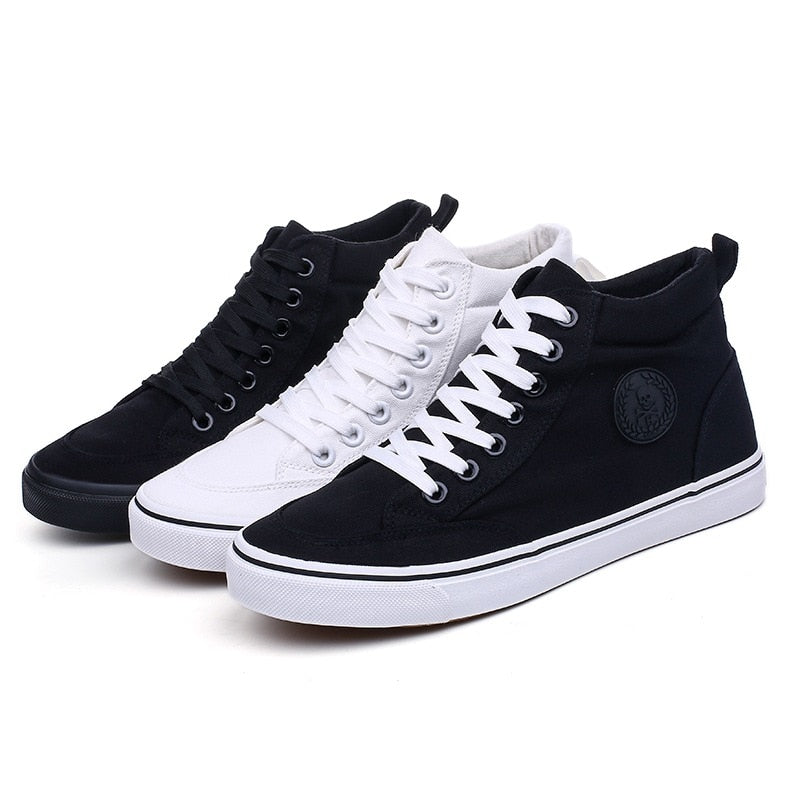 Mens High top Footwear Fashion Canvas Shoes Flat High top Men&