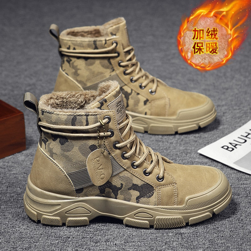 2021 Autumn New Military Boots for Men Camouflage Desert Boots High-top Sneakers Non-slip Work Shoes for Men Buty Robocze Meskie