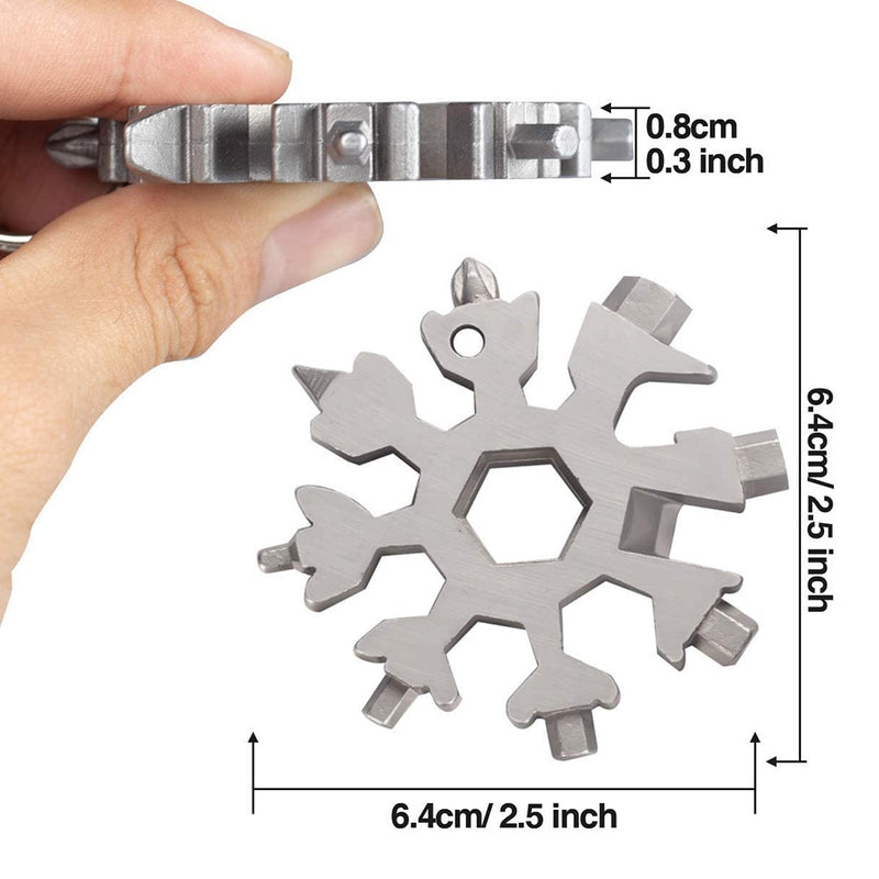 Universal Portable 18-in-1 EDC Snowflake Torque Wrench Multi-tool Stainless Steel Tools Set Multifunction Hand Tools Manual Tool