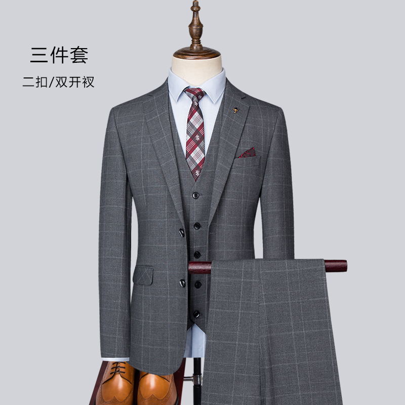 Boutique (Blazer + Vest + Trousers) Men's Suit Elegant Fashion Business Italian Style Casual Slim Gentleman Formal Suit 3-piece