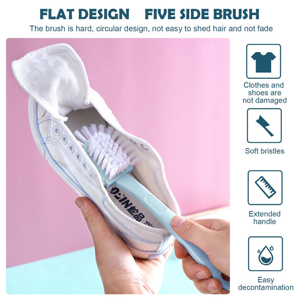 New 5-sided Long Handle Shoe Cleaning Brush Shoe Cleaner Washing Toilet Lavabo Dishes Shoes Clean Wash Brush Home Cleaning Tools