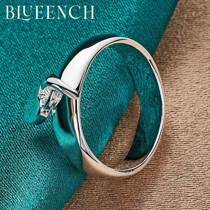 Blueench 925 Sterling Silver Love Pendant Ring For Women Proposal Wedding Party Romantic Fashion Temperament Jewelry