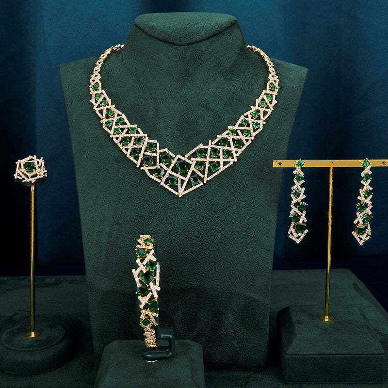 TIRIM Luxury Elegant Bridal Necklace Set for Women Cubic Zirconia Wedding Jewelry Sets Dubai Saudi Party Jewellery Accessories