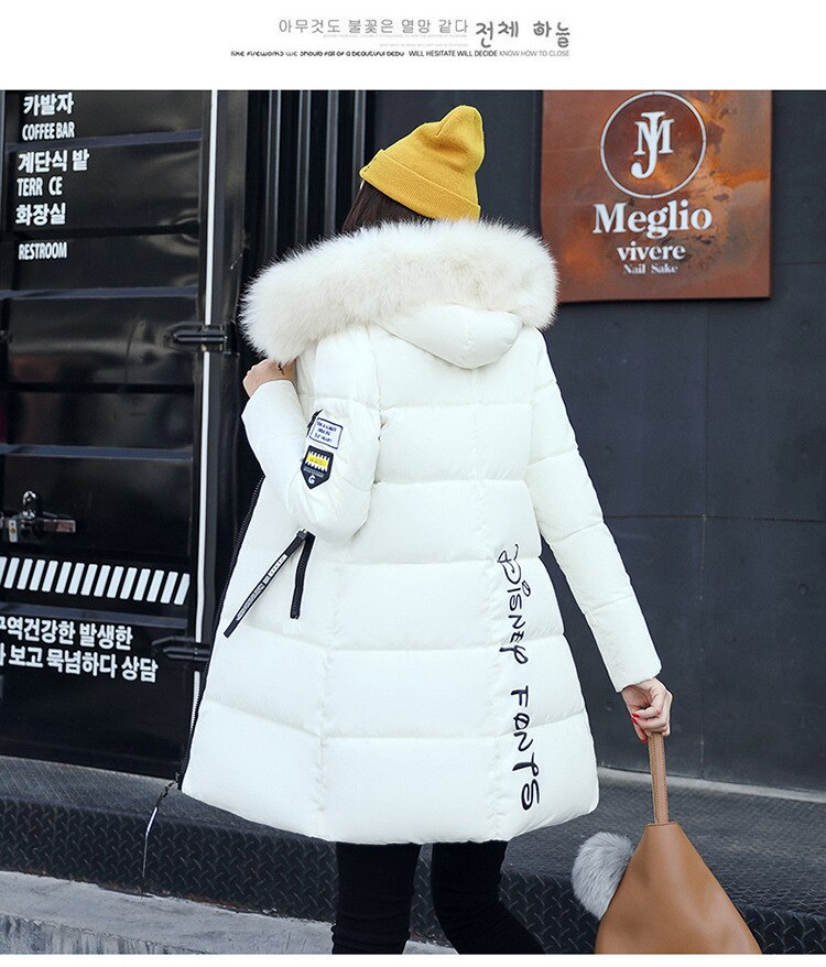 2021 Winter Parka Women&#39;s Long Padded Cotton Casual Fur Hooded Jacket Women&#39;s Thick Warm Parka Women&#39;s Coat Coat