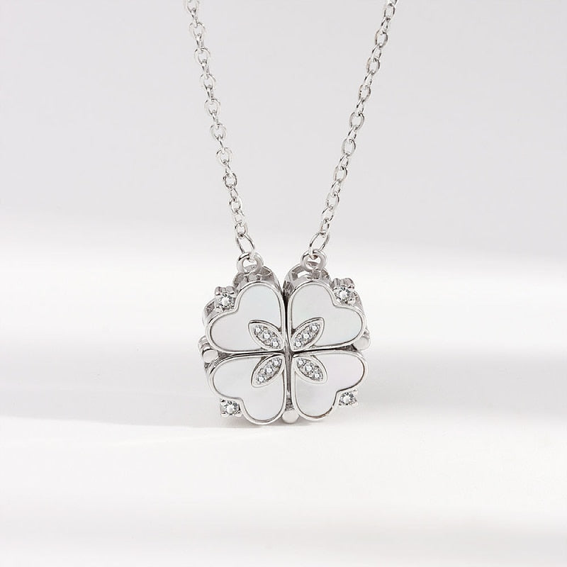 Classic Four-Heart Ever-changing Love Necklace One Multi-wear Necklace Creative Heart-to-Heart Fashion Clover Pendant Gift