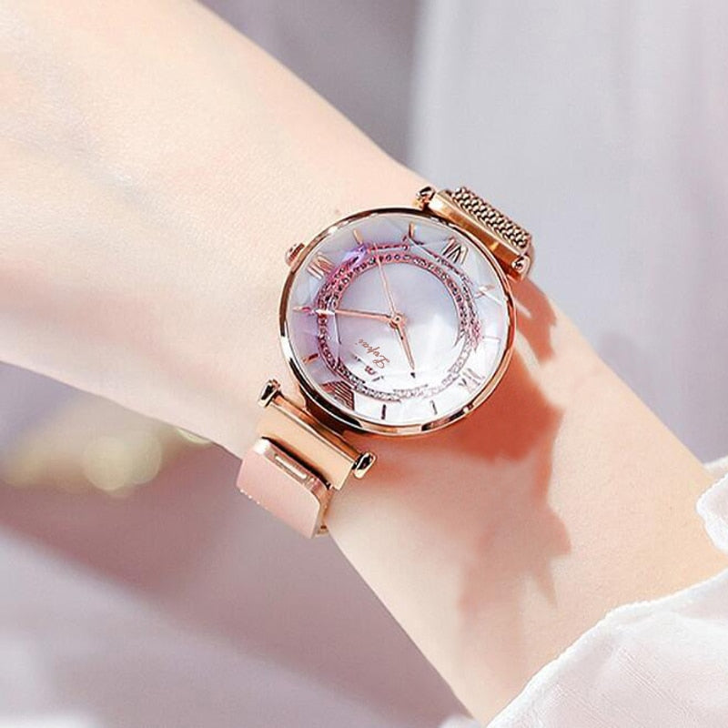 Ladies Magnetic Starry Sky Clock Luxury Women Watches Fashion Diamond Female Quartz Wristwatches Relogio Feminino Zegarek Damski