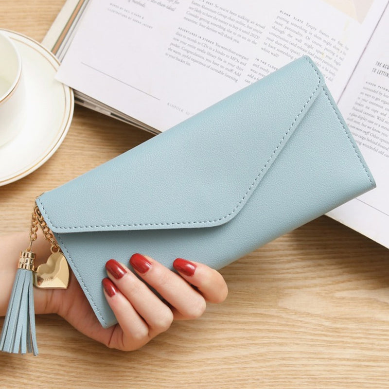 Luxury Designer Women Wallets 2021 Trendy Heart-shaped Long Clutch Bag Pendant Wallet Multifunctional Lychee Pattern Coin Purse