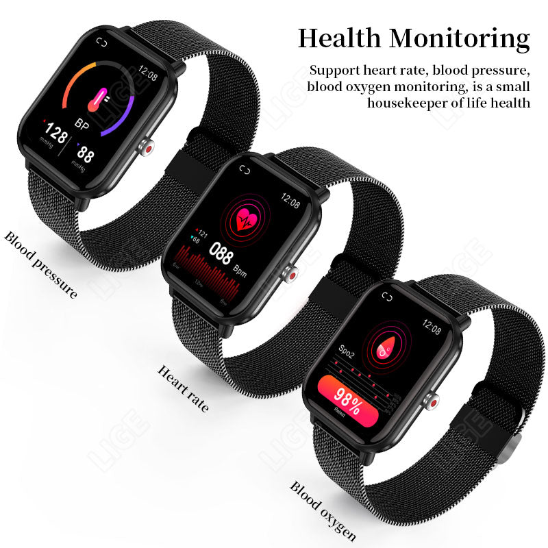 LIGE 2022 Smartwatch Men Watches Waterproof  Blood Oxygen Heart Rate Monitor Bluetooth Calls Smart Watch For Women IOS Android