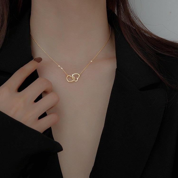 Fashion Heart Pendant Necklace for Girls Women Korean Trend Long Sweater Neck Chain Necklaces Cute Chokers Jewelry