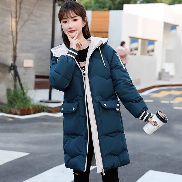 Women Winter Down Padded Jacket 2022 New Women Warm Thick Cotton Coat Korean Loose Hooded Parkas Female Outwear Winter Jacket