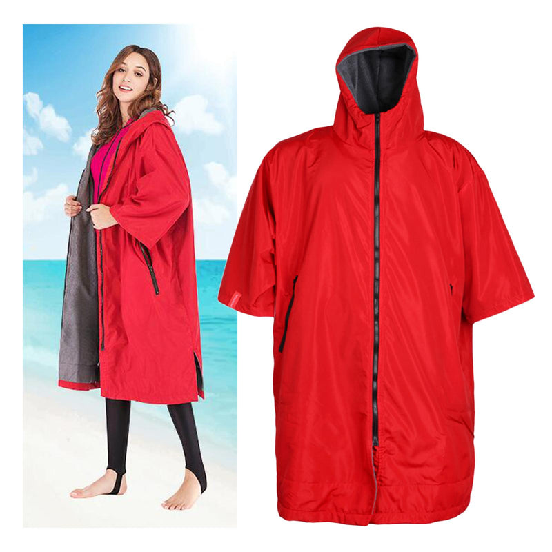 Surf Changing Robe Jacket Coat Quick Drying Jacket Weatherproof Cloak Outwear Surf Changing Robe Jacket Swim Parka Windbreaker