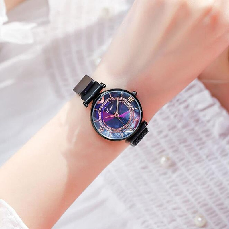 Ladies Magnetic Starry Sky Clock Luxury Women Watches Fashion Diamond Female Quartz Wristwatches Relogio Feminino Zegarek Damski