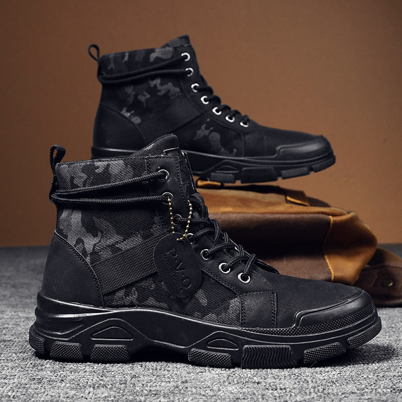 2021 Autumn New Military Boots for Men Camouflage Desert Boots High-top Sneakers Non-slip Work Shoes for Men Buty Robocze Meskie