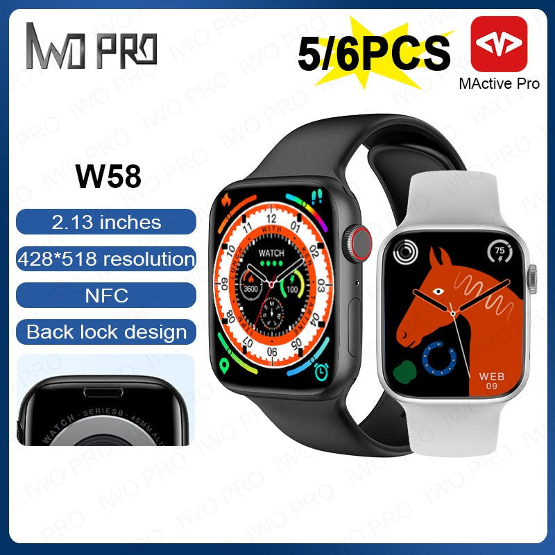 IWO PRO W58 Smart Watch Men Series 8 2.13 inches 428*518 resolution Screen NFC Smartwatch Bluetooth Wireless Charging PK Ultra