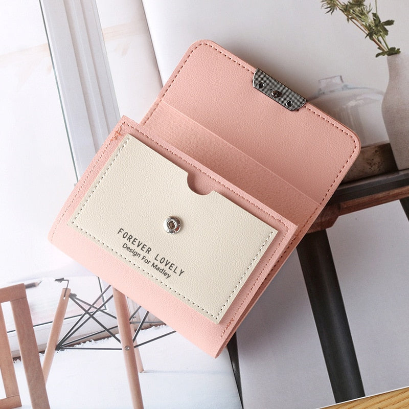 Women Wallet Small Cat Ear Cute Mini Wallet Unique Design Ladies Contrasting Metal Buckle Small Coin Purse Portable Purse New In