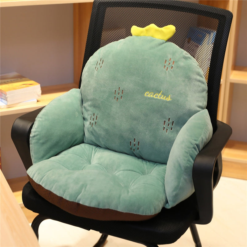 Chair One-piece Cushion Office Sedentary Butt Mat Student Seat Back Cushions Waist Support Chair Backrest Mat Home Decoration