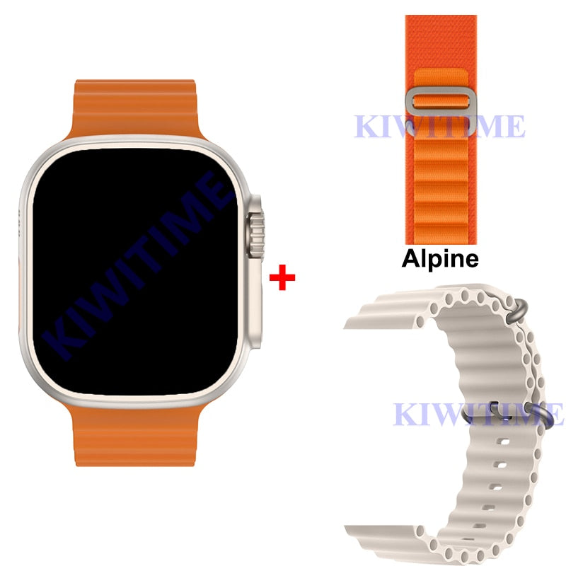 KIWITIME Ultra 3 Smartwatch IWO Series 8 49mm 2.2&quot; Infinity Screen Heart Rate Monitor Sport Smart Watch for Men Android