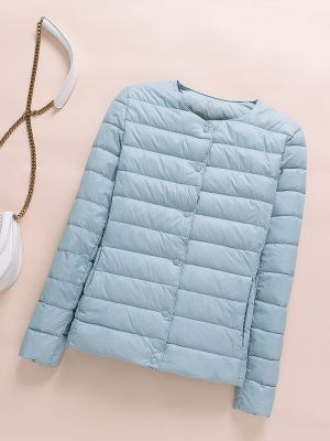 2021 New Winter Women Down Coat Ultralight Collarless Duck Down Jacket Portable Female Padded Parkas O-Neck Puffer Overcoat