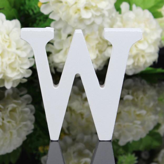 1pc Diy Freestanding Wood Wooden Letters White Alphabet Wedding Birthday Party Home Decorations Personalised Name Design QQLIFE