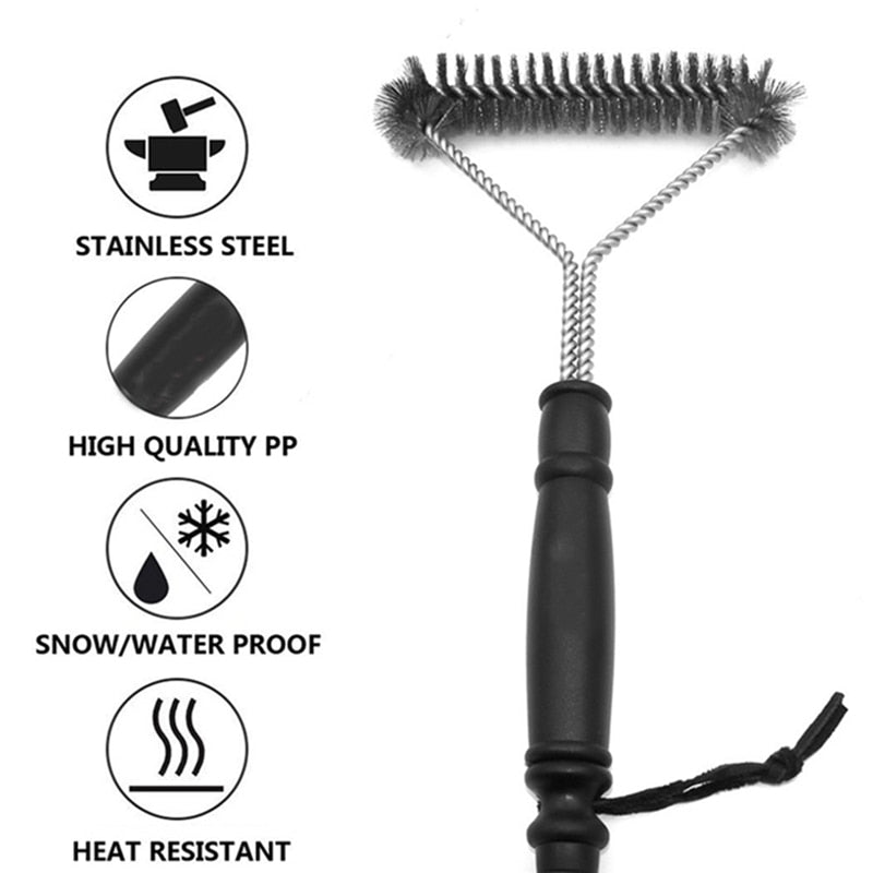 Kitchen Accessories BBQ Grill Barbecue Kit Cleaning Brush Stainless Steel Cooking Tools Barbecue Grill Wire Brush