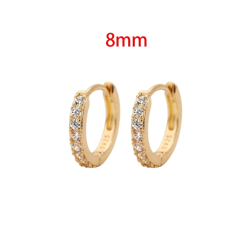 Stainless Steel 1 Pair Minimalist Huggie Hoop Earrings For Women Gold Color Tiny Round Circle 6/8/10mm Punk Unisex Rock Earring