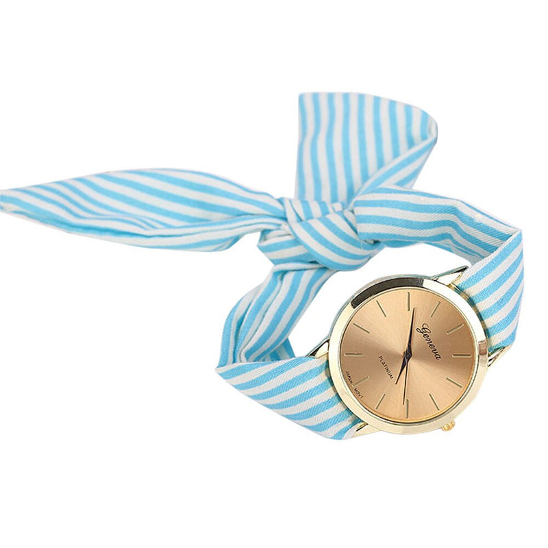 Personalized Buttonless Hand Tie Floral Strap Watch Women Girl Watches Cloth Quartz Bracelet Wristwatch Reloj Mujer Students