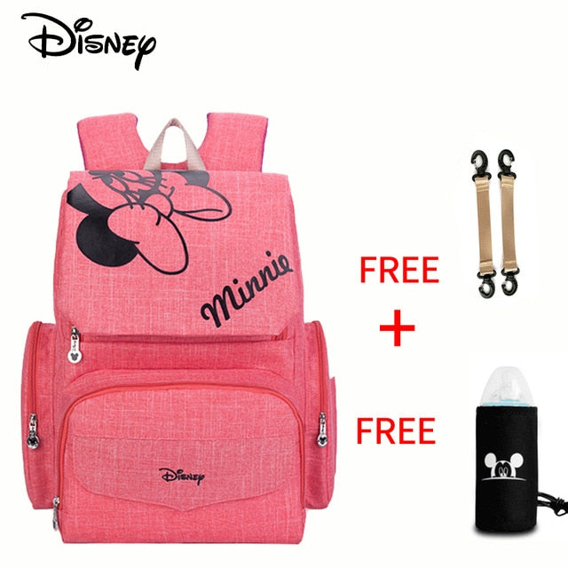 Disney 1Pair Free Hooks Mickey Baby Diaper Bags Bolso Maternal Stroller Bag Nappy Backpack Maternity Bag Maternal Backpack Mommy