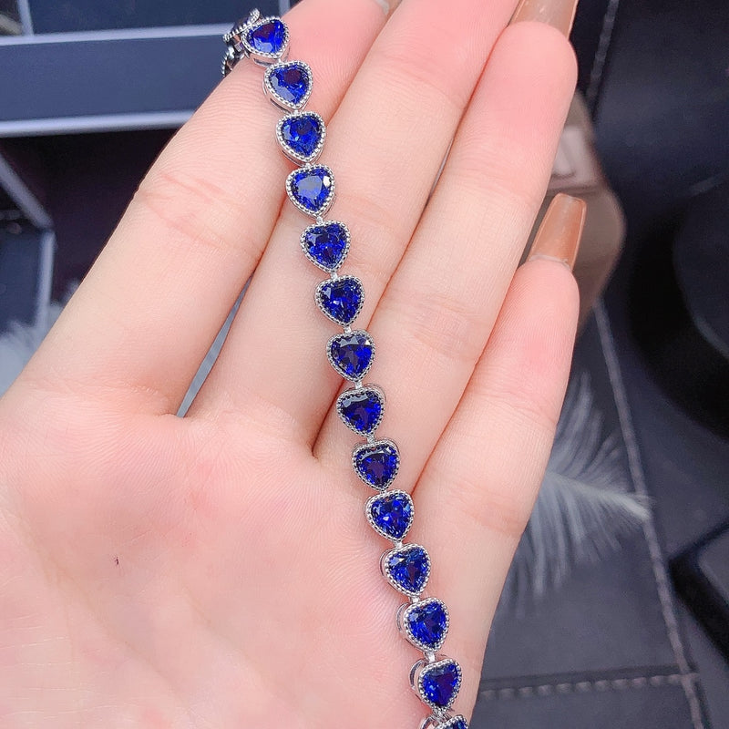 Silver 925 Women&#39;s Bracelet Jewelry Women&#39;s Hand Bracelet Christmas Shipping Free Luxury gem Natural Sapphire Bracelet Women