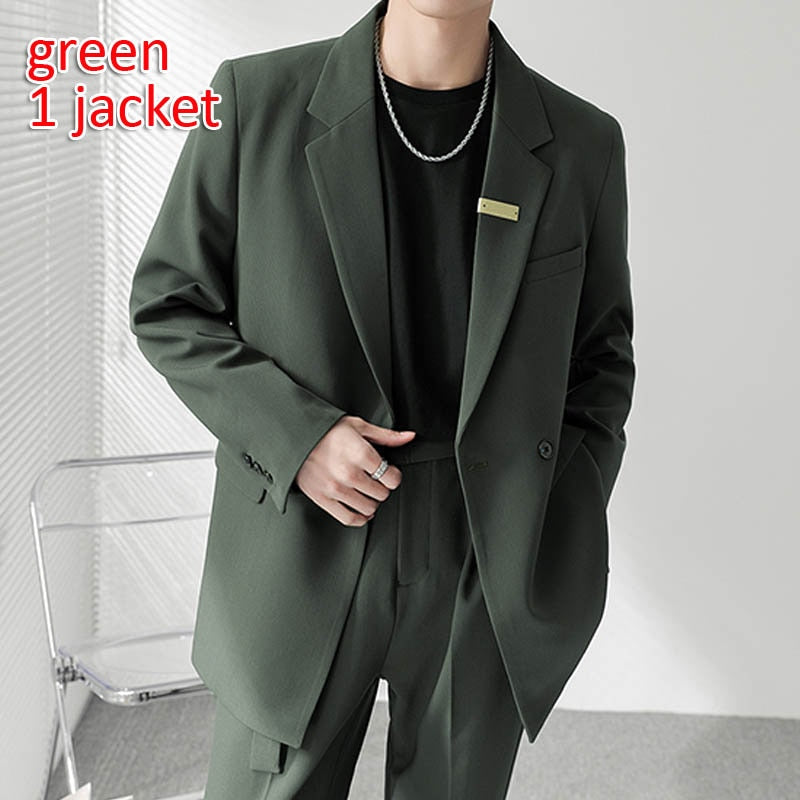 Double Breasted Blazer Men Streetwear Vintage Casual Blazers Korean Fashion Office Dress Suit Jacket Blazer Male Coat Wedding