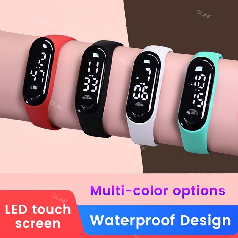 M3 Kids Digital Watches Adjustable Silicone Strap Waterproof Children's Watch Boys Sports Wrist Electronic Smart Watch For Kids