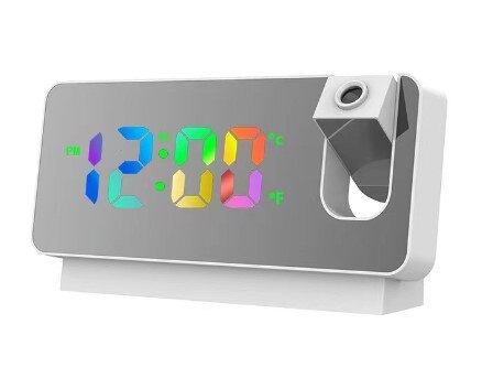 LED Digital Projection Alarm Clock Table Electronic Temperature Display Backlight Snooze Ceiling Clocks for Home Bedroom Timer