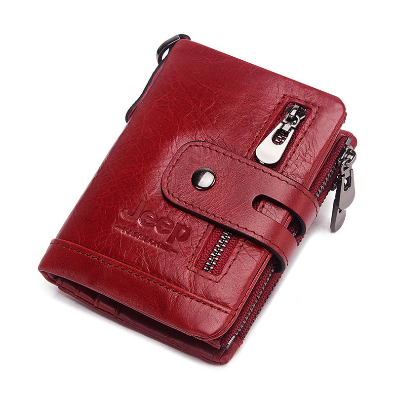 New Fashion Women Wallet Genuine Leather Lady Wallets Female Hasp Double Zipper Design Coin Purse ID Card Holder Short Wallet