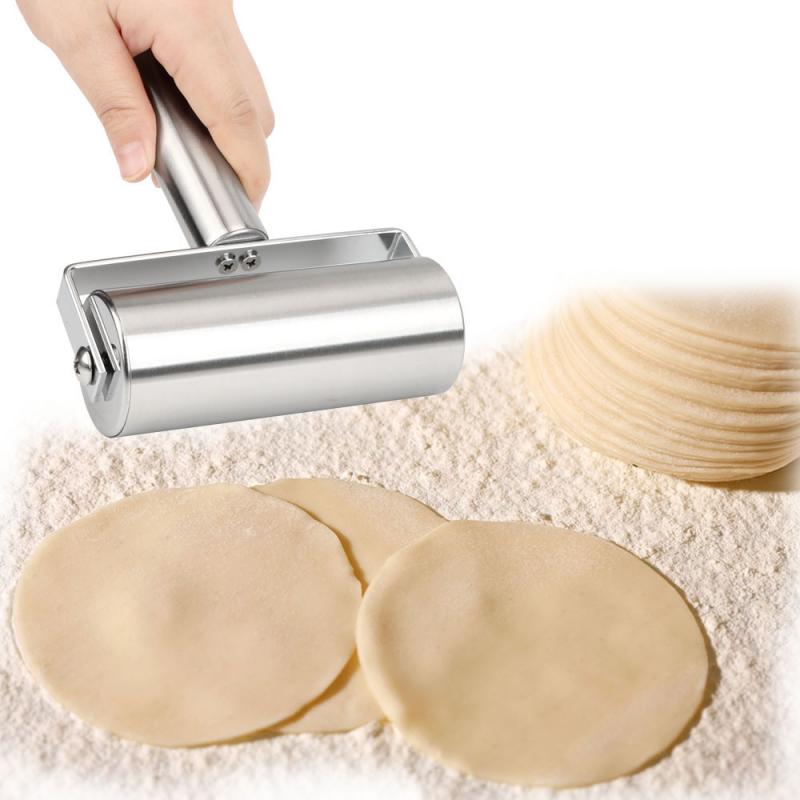 Stainless Steel Rolling Pin Pastry Pizza Fondant Bakers Roller Metal Kitchen Tool for Baking Dough Pizza Cookies Cooking Tool