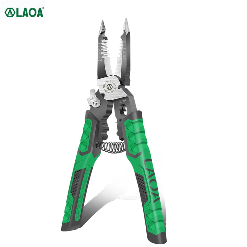 LAOA Multifunctional Electrician Pliers Long Nose Pliers Wire Stripper Cable Cutter Terminal Crimping Hand Tools