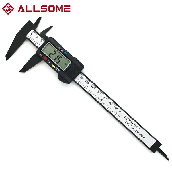 ALLSOME Digital Caliper Electronic Vernier Caliper Calliper Micrometer Digital Ruler Measuring Tool 150mm 0.1mm