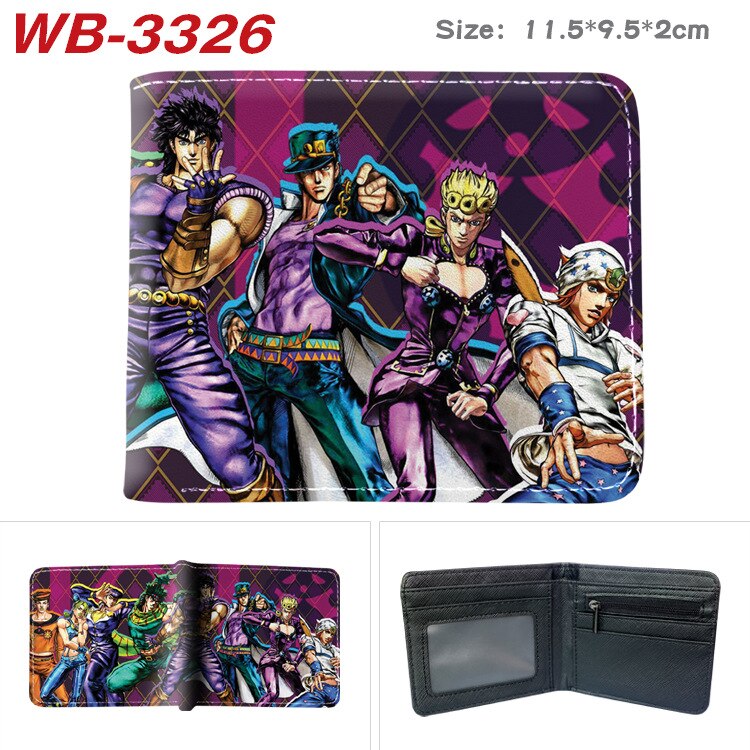 Anime Jojo Bizarre Adventure Cartoon Wallet Men PU Leather Coin Purse with Card Holder