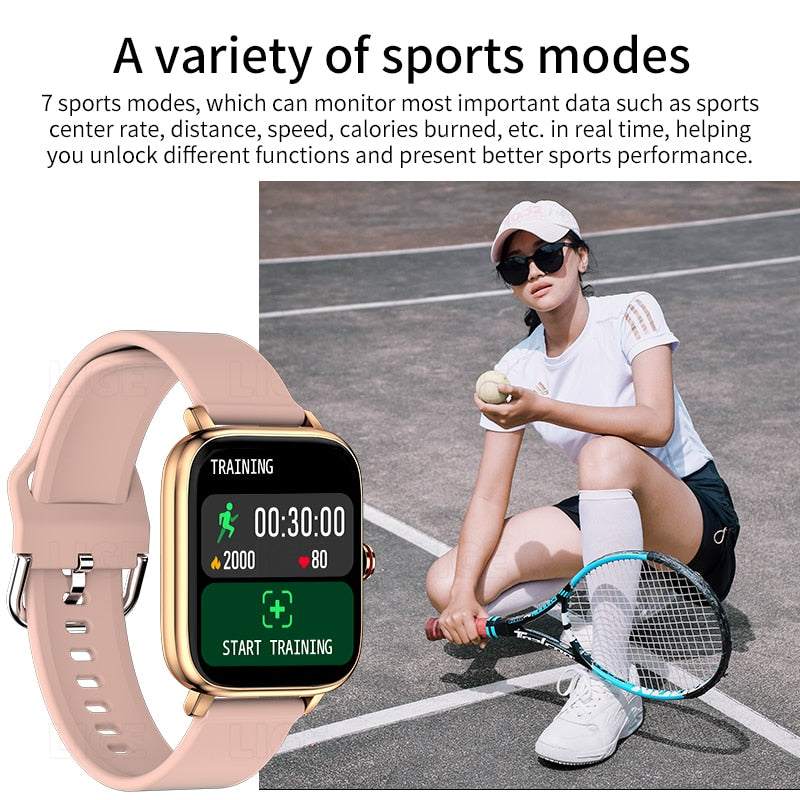 LIGE Call Smart Watch Women Custom Dial Smartwatch For Android IOS Waterproof Bluetooth Music Watches Full Touch Bracelet Clock