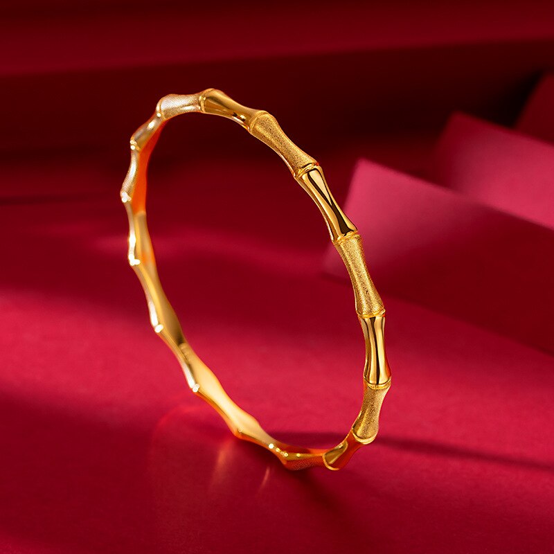 Original Snake Bone Bamboo Bracelet Pulceras Y Brazaletes Mujer Ladiesfine Brand 18 K Real Yellow Gold Luxury Fine Jewelry Gift