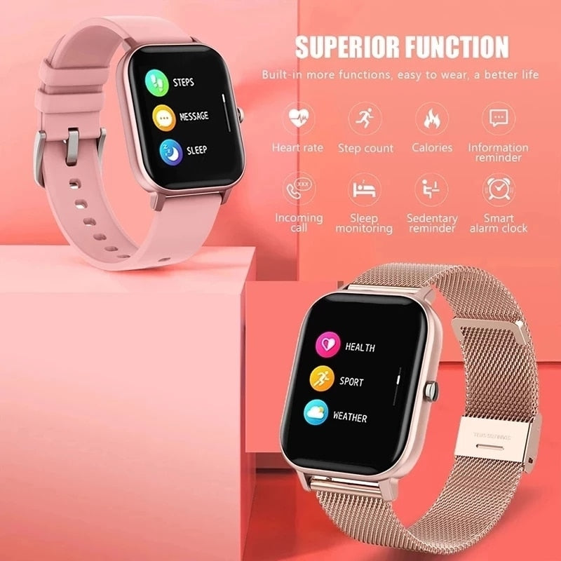 2022 New Smart Watch Women Men Full Touch Dial Call Fitness Tracker IP67 Waterproof Bluetooth Answer Call Smartwatch Woman+Box