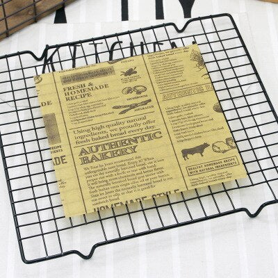 Parchment Paper Grease Resistant Basket Liner Oilpaper, Bread Sandwich Burger Fries Wrappers - White / Brown, Baking Tools