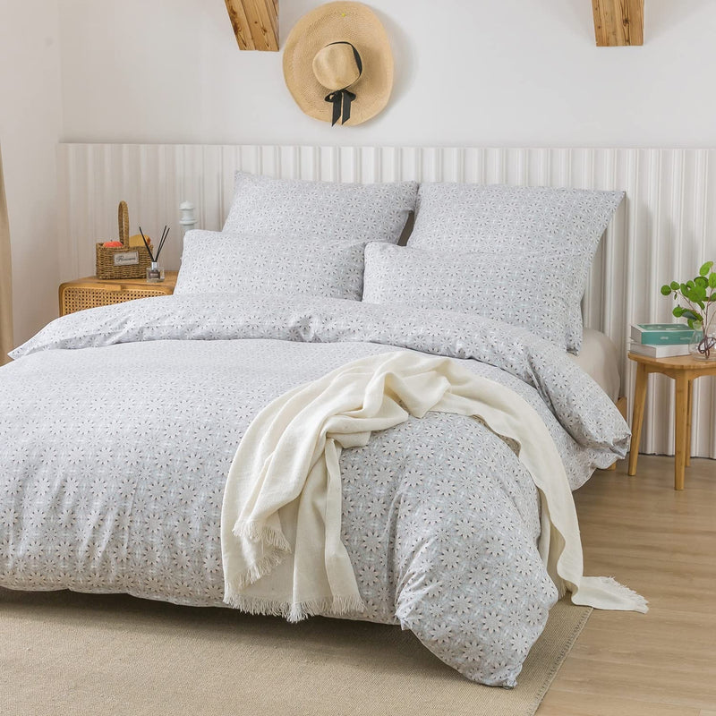HENGWEI Duvet Cover Set 100% Microfiber Floral Print Comforter Quilt Cover Bed Cover for Bed Single King Size Bedding Set
