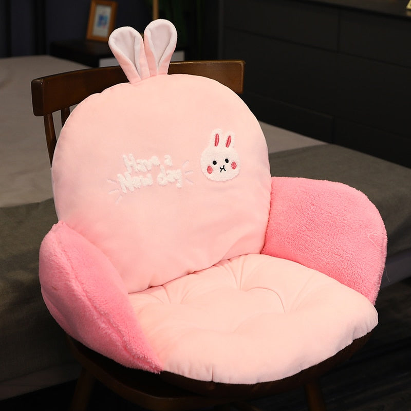 Chair One-piece Cushion Office Sedentary Butt Mat Student Seat Back Cushions Waist Support Chair Backrest Mat Home Decoration